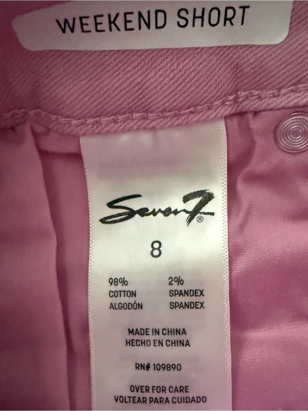 Seven7 Pink Frayed Denim Shorts - Picture 9 of 9